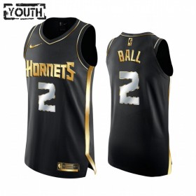 Camiseta Niños NBA Charlotte Hornets LaMelo Ball 2 2020-21 Negro Golden Edition Swingman